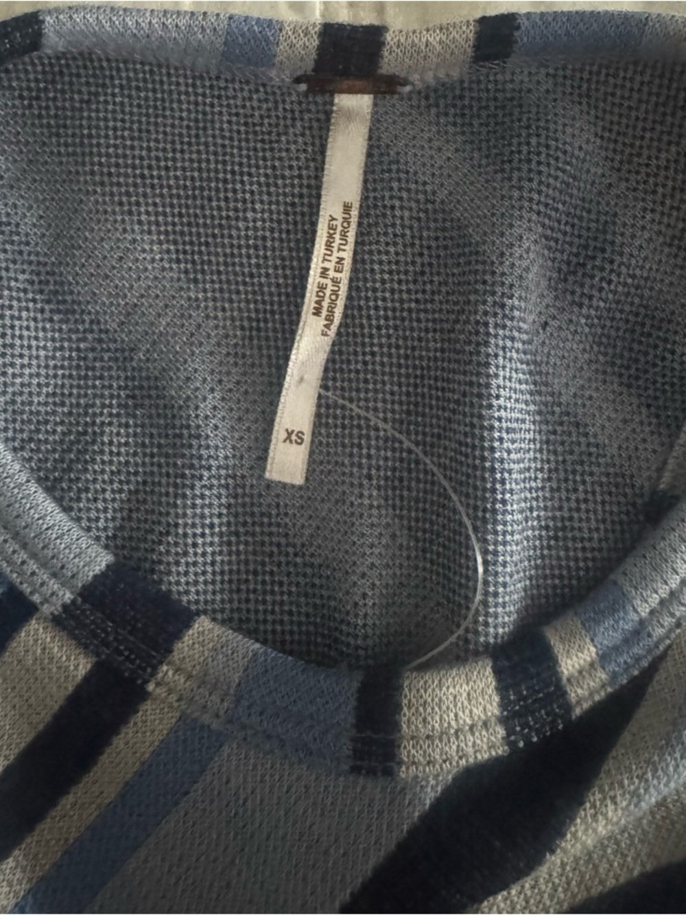 3 for $50 Free People Light Blue & Navy Striped Racerback Tank - Picture 5 of 7